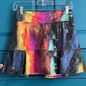Dona Jo Skirt Pied Print Pickleball Tennis Skort Size 2 (L) 14.5"